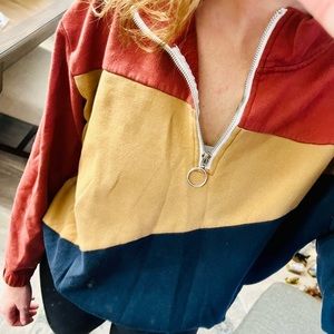 Color Block Quarter Zip